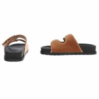 Damen Pantoletten - camel