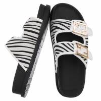 Damen Pantoletten - whitezebra