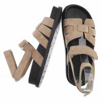 Damen Keilsandaletten - khaki