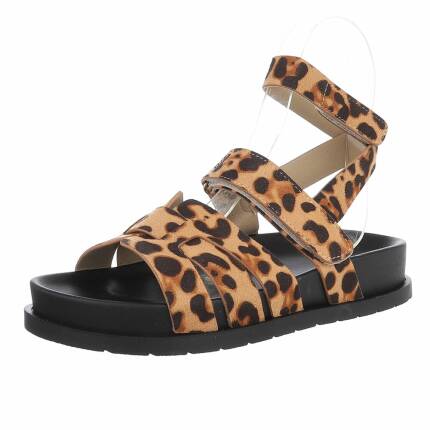 Damen Keilsandaletten - leopard