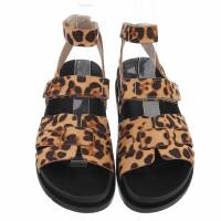 Damen Keilsandaletten - leopard