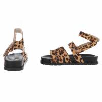Damen Keilsandaletten - leopard