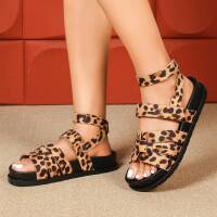 Damen Keilsandaletten - leopard