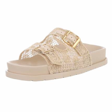 Damen Pantoletten - beige