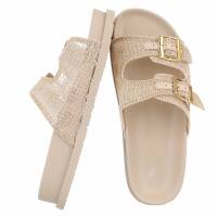 Damen Pantoletten - beige