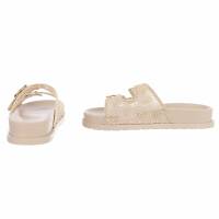 Damen Pantoletten - beige