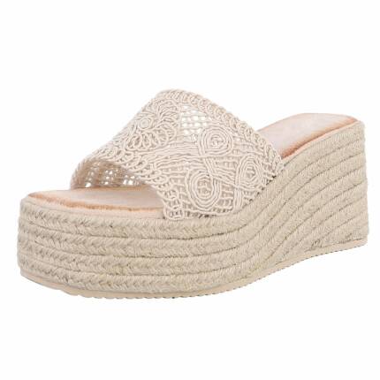 Damen Keilsandaletten - beige