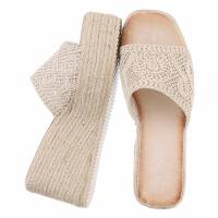 Damen Keilsandaletten - beige