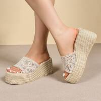 Damen Keilsandaletten - beige