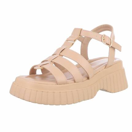 Damen Keilsandaletten - beige