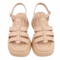 Damen Keilsandaletten - beige