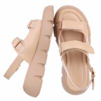 Damen Keilsandaletten - beige