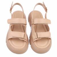 Damen Keilsandaletten - beige