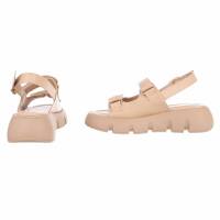 Damen Keilsandaletten - beige