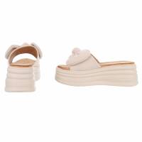 Damen Pantoletten - beige