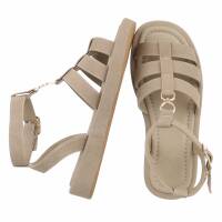 Damen Keilsandaletten - khaki