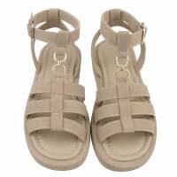 Damen Keilsandaletten - khaki