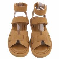 Damen Keilsandaletten - camel
