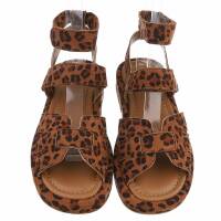 Damen Keilsandaletten - leopard
