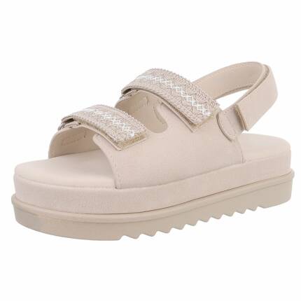 Damen Keilsandaletten - beige