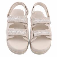 Damen Keilsandaletten - beige