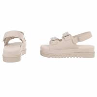 Damen Keilsandaletten - beige