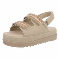 Damen Keilsandaletten - khaki
