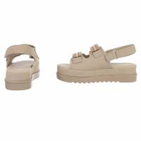 Damen Keilsandaletten - khaki