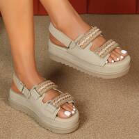 Damen Keilsandaletten - khaki