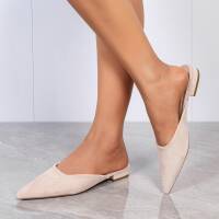 Damen Flache Sandalen - beige