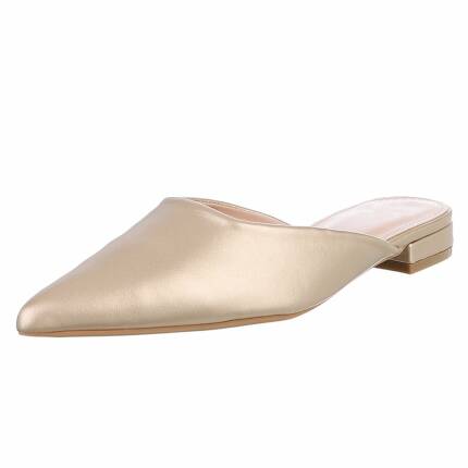 Damen Flache Sandalen - gold