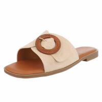 Damen Flache Sandalen - beige
