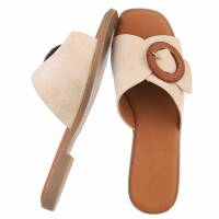 Damen Flache Sandalen - beige