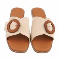 Damen Flache Sandalen - beige