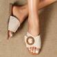 Damen Flache Sandalen - beige