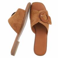 Damen Flache Sandalen - camel