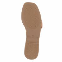 Damen Flache Sandalen - camel