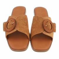 Damen Flache Sandalen - camel