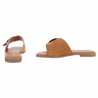 Damen Flache Sandalen - camel