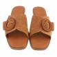 Damen Flache Sandalen - camel