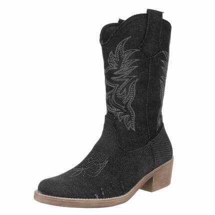 Damen Western- & Bikerboots - blackjeans