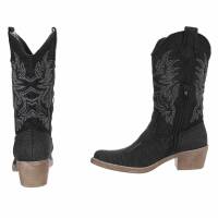 Damen Western- & Bikerboots - blackjeans