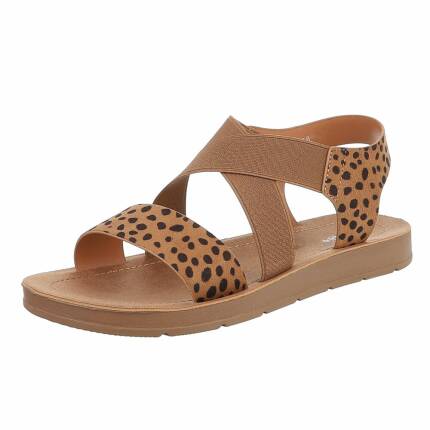 Damen Flache Sandalen - leopard