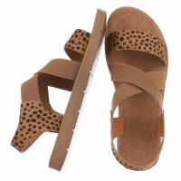 Damen Flache Sandalen - leopard