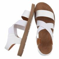 Damen Flache Sandalen - white