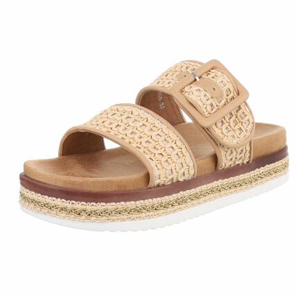 Damen Keilsandaletten - beige
