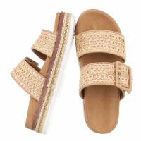 Damen Keilsandaletten - beige