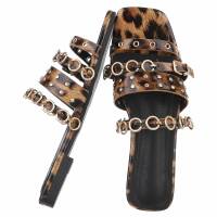 Damen Flache Sandalen - leopard
