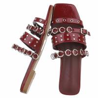 Damen Flache Sandalen - wine