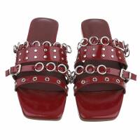 Damen Flache Sandalen - wine